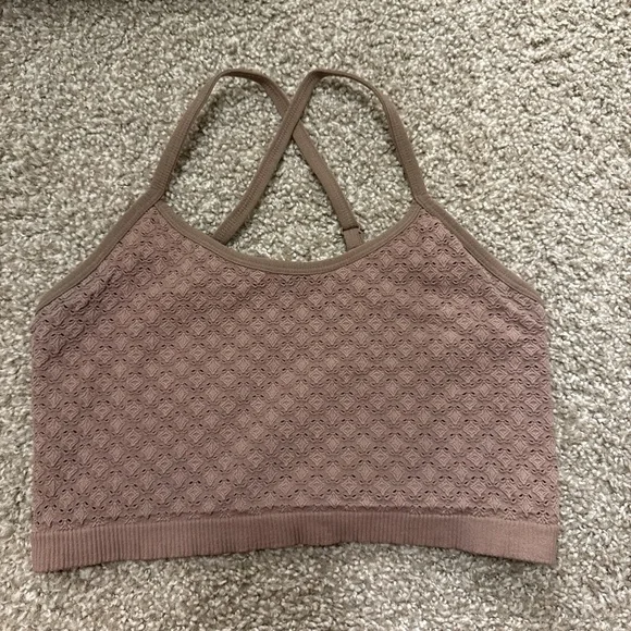 Colsie Crochet Bralette - Brown Crop Top Bra - Picture 1 of 3